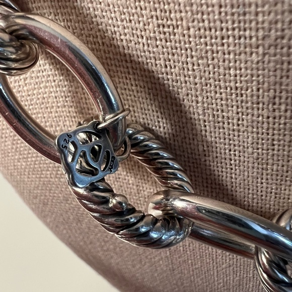 David Yurman Extra Large Oval Link Sterling Ceramic Necklace - Picture 4 of 8